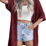 Nadorine Short Sleeve Boho Oversized Knitted Cardigan