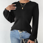 Nadorine Women's Pullover Knitted Pullover Crew Neck Tops
