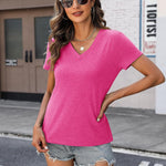 Nadorine 2 Pack Short Sleeve Shirts Casual Soft V Neck Basic Tee
