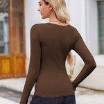 Nadorine Women's Long Sleeve Scoop Neck Shirts