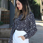 Nadorine Cotton Button Down Shirts Long Sleeve V Neck Tops