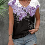 Nadorine T Shirt Women's V-Neck Short Sleeve Blouse Top (DE Only)