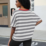 Nadorine Women Short Sleeve T Shirts Round Neck Oversized Tee