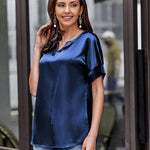 Satin Silk Blouse Tops - Nadorine (Us Only)
