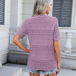 Nadorine Short Sleeve Crochet Cardigan Button up Bolero Shrug Sweater