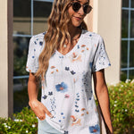 Nadorine Short Sleeve Shirts Dressy Tops with Pleats