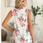 Nadorine Summer Tank Top for Women Pleated High Neck Tops