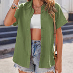 Zeagoo Womens Button Down Shirts Casual Short Sleeve Shirt