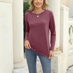 Nadorine 3 Pack Long Sleeve Shirts for Women Loose Fit Basic Tee Tops