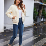 Nadorine Sherpa Fleece Jacket Faux Fuzzy Casual Zip Up Coat