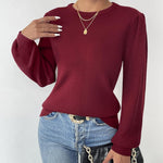 Nadorine Women's Pullover Knitted Pullover Crew Neck Tops