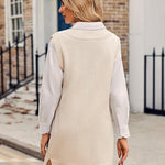 Nadorine Women's Oversized Sweater Vest Dress V Neck Knit Pullover