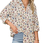 Nadorine Linen Button Down Shirts  Long Sleeve Cotton Gauze Tops