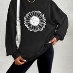 Nadorine  Oversized Sweatshirts Graphic Print Tops
