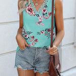 Nadorine Women V Neck Lace Tank Tops