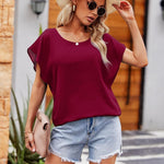 Nadorine Batwing Chiffon Blouse Tunic T-Shirt (DE Only)
