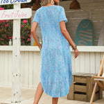 Nadorine Maxi Dress with Pockets Short Sleeve Sundress