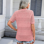 Nadorine Short Sleeve Crochet Cardigan Button up Bolero Shrug Sweater