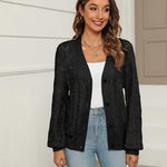 Nadorine Women's Lightweight Crochet Cropped Cardigan