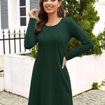 Nadorine Women's Knitted Dress Long-Sleeve Elegant Dresses (DE Only)