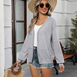 Nadorine Cardigan Long Sleeve Crochet Shrug Soft Knit Sweater