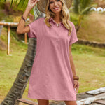 Nadorine Women's Linen Dresses Knee-Length Casual Beach Dress (DE Only)