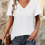 Nadorine Short Sleeve Shirts Dressy Tops with Pleats