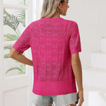 Nadorine Women's Short Sleeve Cardigan V-Neck Button up Sweater
