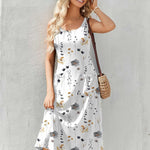 Nadorine Floral Beach Sundress Casual A-Line Midi Tank Dresses