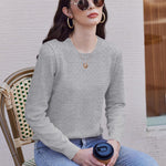 Nadorine Women's Knitted Jumper Elegant Crew Neck Pullover