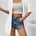 Nadorine Short Sleeve Crochet Kimonos Open Front Cover Ups