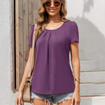 Zeagoo Women's Tunic Tops Short Sleeve Floral Boho Casual T Shirts