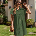 Zeagoo Womens Button Down Shirt Dress Cotton Linen Dress