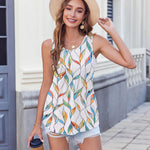 Zeagoo Women's Tank Tops Pleated Floral Flowy Boho Tunic Shirts