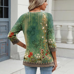 Nadorine 3/4 Length Sleeve Womens Tops Casual V Neck Shirts Soft Basic Tees Business Work Blouses
