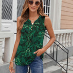 Nadorine Loose Button Down V Neck Flowy Summer Tops