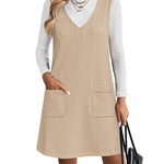 Trendy V-neck Sweater Knit Vest Dress (US Only)