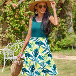 Nadorine Summer Dress Knee-Length Round Neck Floral Dress (DE Only)
