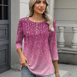 Nadorine 3/4 Length Sleeve Women Tops Blouses