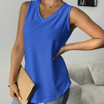 Nadorine Women Eyelet Tank Tops Sleeveless Shirts V Neck Cute Top