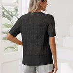 Nadorine Women's Short Sleeve Cardigan V-Neck Button up Sweater