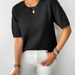 Zeagoo Womens Sweaters Short Sleeve Top Casual Knit Tops