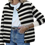 Nadorine Women's Knit Cardigan Long Sleeve Open Front Cropped Jackets