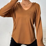 Nadorine Women's Hoodie Long Sleeve V Neck Pullover Tops (DE Only)