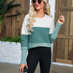 Nadorine Women's Long Sleeve Sweater Casual Ribbed Knit Pullover