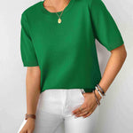 Zeagoo Womens Sweaters Short Sleeve Top