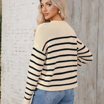 Nadorine Women's Crew Neck Cropped Sweater Long Sleeve Knit Tops