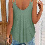 Nadorine Flowy Strap Eyelet Embroidery Sleeveless Casual Tank Top