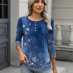 Nadorine 3/4 Length Sleeve Women Tops Blouses