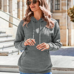 Nadorine Hoodie Oversize Hoodie Casual Waffle Pullover (DE Only)